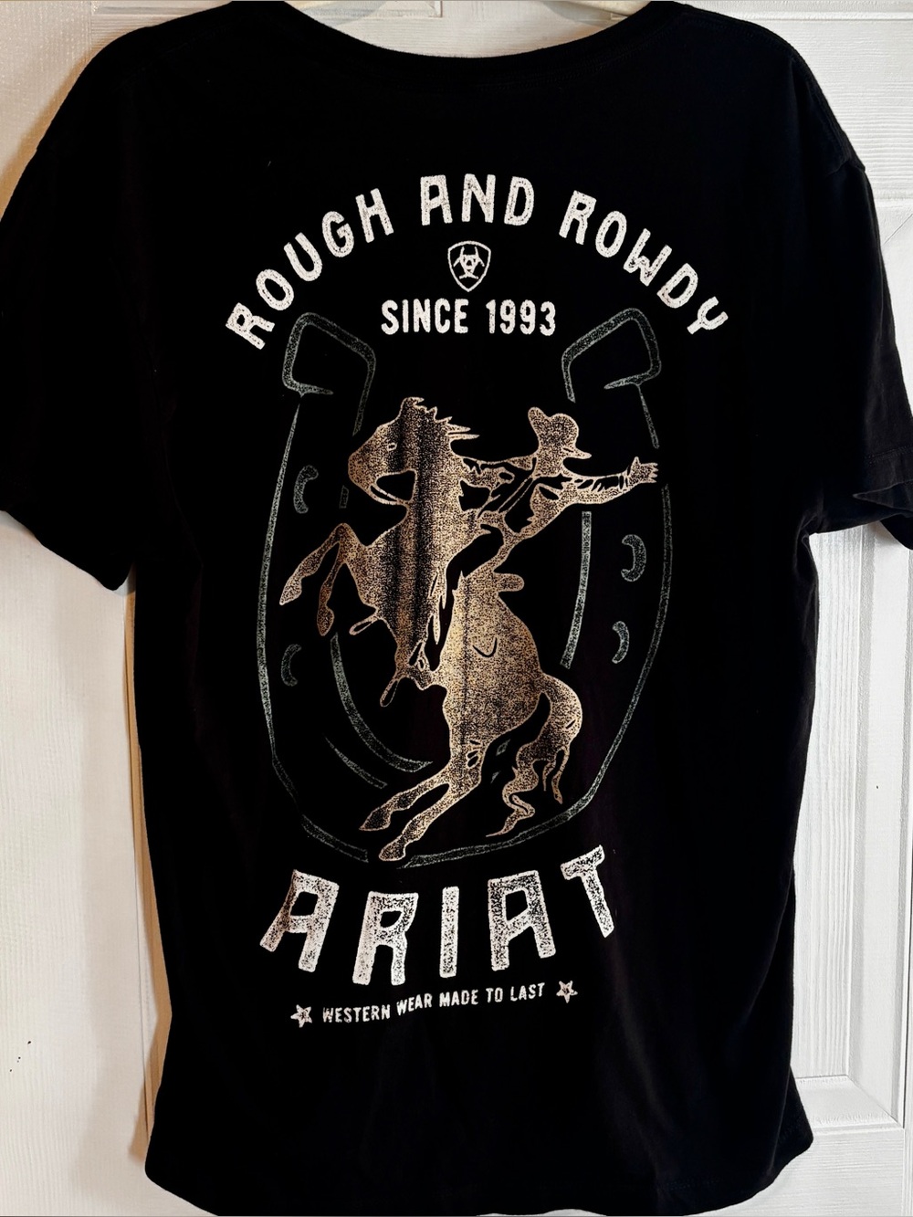 Ariat Men’s L Black Rough & Rowdy Western Cowboy Graphic T-Shirt